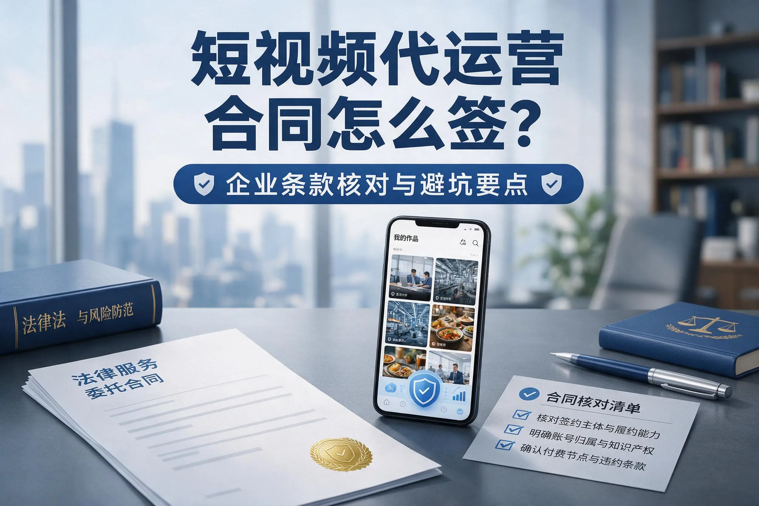 短视频代运营合同怎么签?南京企业条款核对与避坑要点
