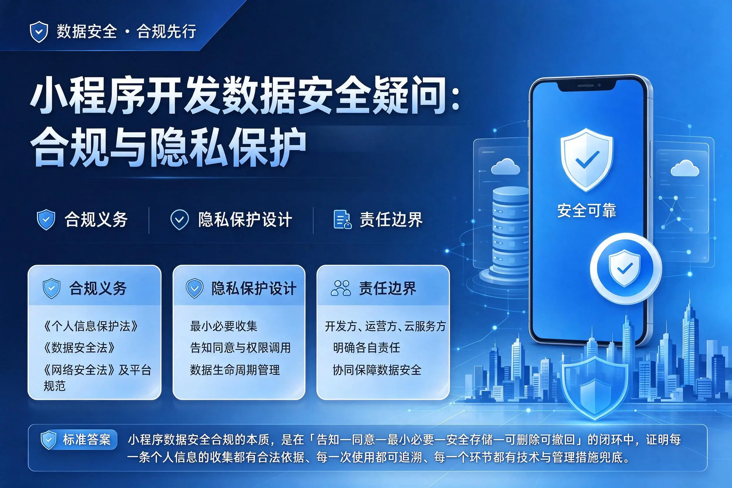 南京小程序开发数据安全疑问：合规与隐私保护