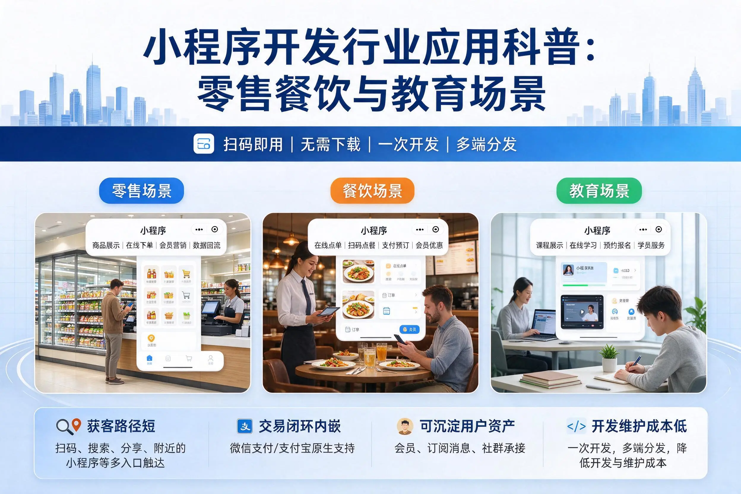 南京小程序开发行业应用科普：零售餐饮与教育场景