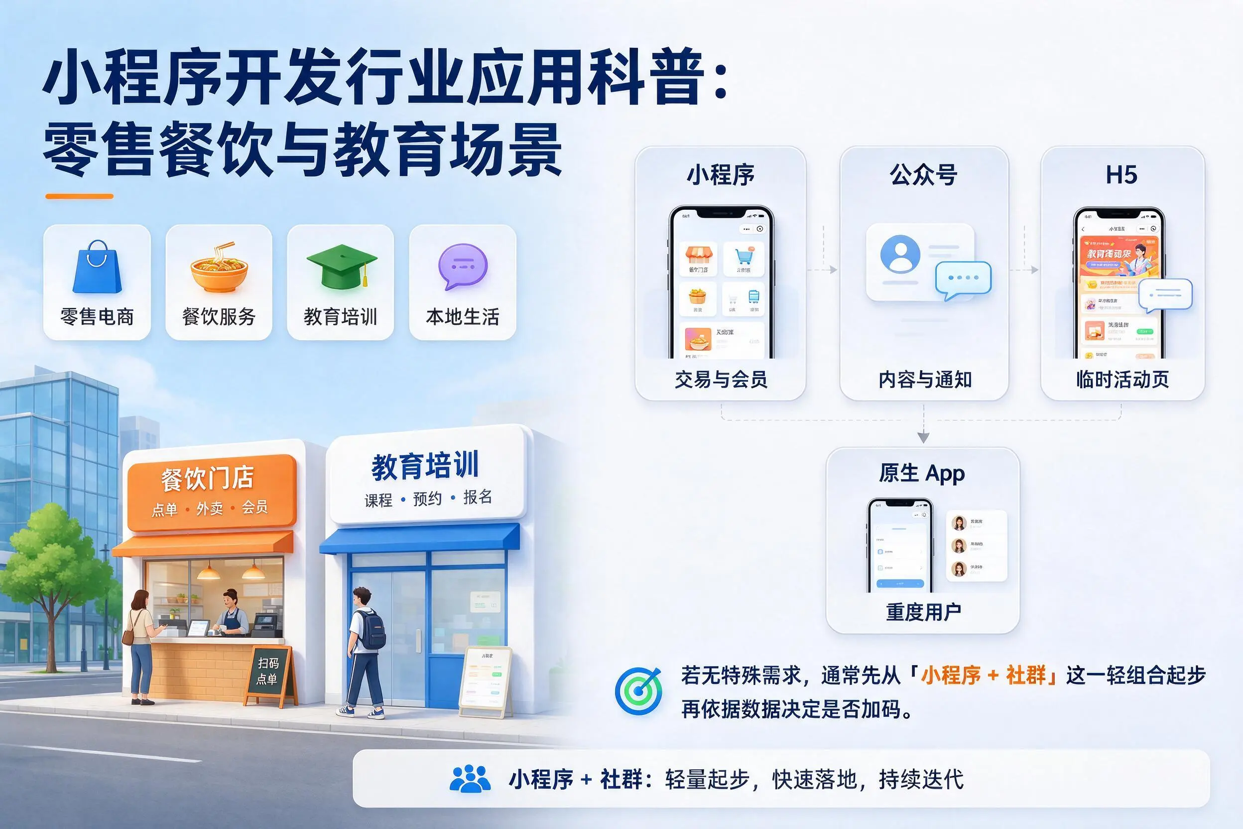 南京小程序开发行业应用科普：零售餐饮与教育场景