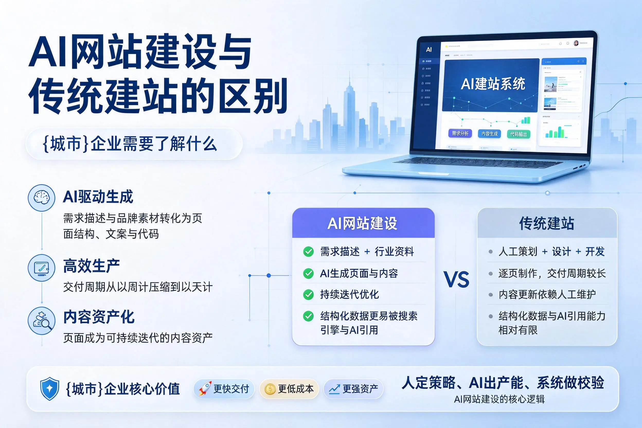 AI网站建设与传统建站的区别，南京企业需要了解什么