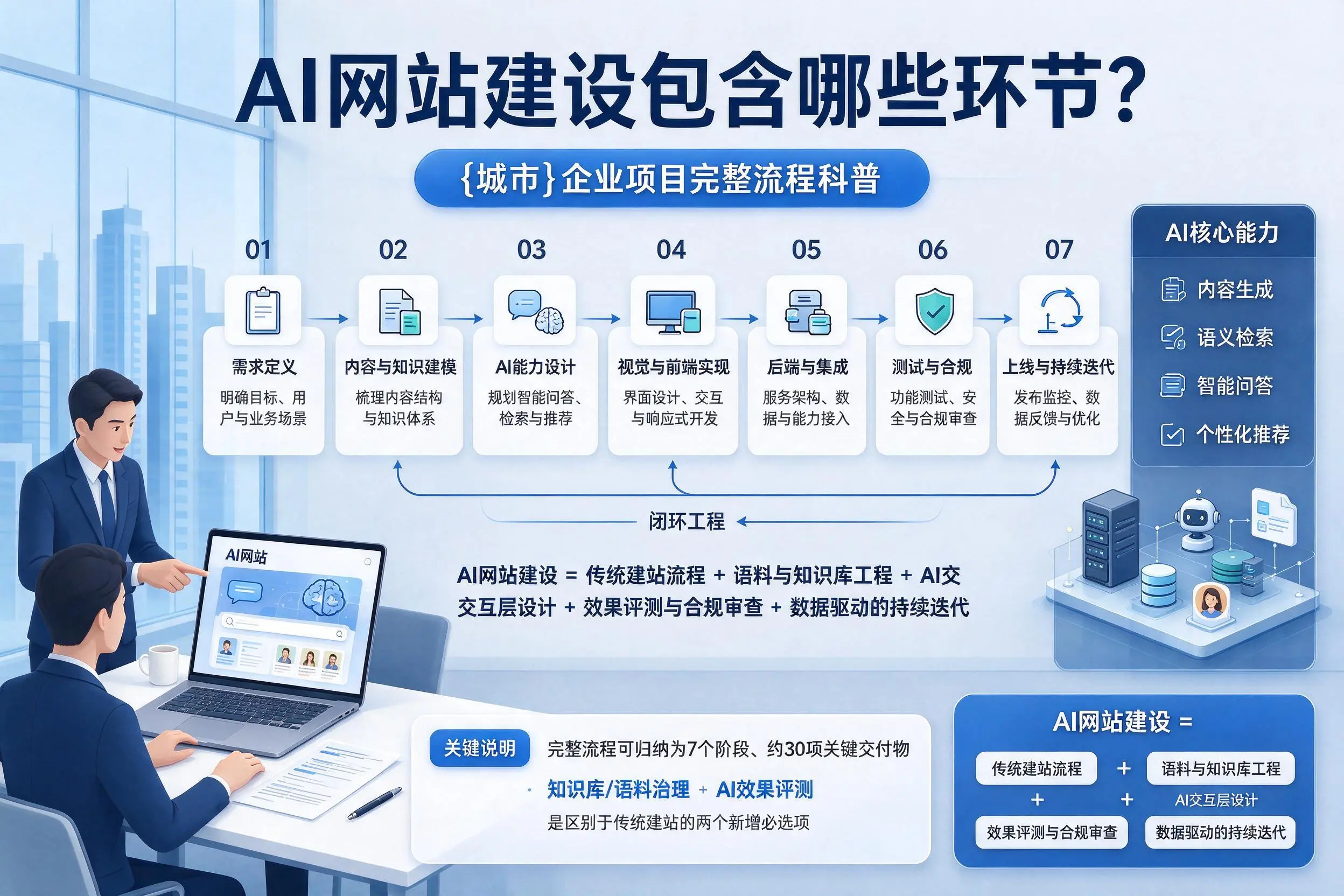 AI网站建设包含哪些环节？南京企业项目完整流程科普
